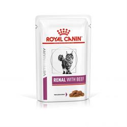 Royal Canin Renal OKSEKØD. Kattefoder mod nyreproblemer. Vådfoder (dyrlæge diætfoder) 12 poser med 85g